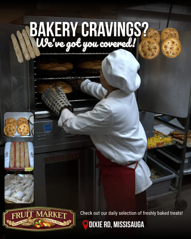 Nothing beats the smell of fresh bread straight out of the oven! 🥖✨

Whether you're craving crusty baguettes, soft rolls, or savoury baked treats, our bakery department works hard every day to bring you fresh, delicious quality you can taste. Pop in and pick up your daily favourites! 🍞

📍 Burnhamthorpe Fruit Market | Dixie Rd, Mississauga

#BurnhamthorpeFruitMarket #MississaugaEats #FreshBaked #BakeryCravings #MississaugaBakery #LocalGrocery #DixieRd #SupportLocalSauga #FreshBread #SaugaFoodies