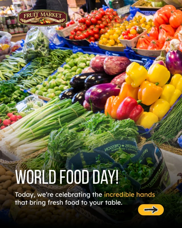 On #WorldFoodDay, we’re pausing to celebrate the entire journey behind the food on our tables! 🌾🍎

From producers around the world to the dedicated local Ontario farmers who nourish our community with fresh, seasonal harvests, we are so grateful for their hard work.

A big thank you also goes out to our incredible team here at Burnhamthorpe Fruit Market, who stock, prep, and serve those ingredients with care every single day.

We’re proud to connect great growers with our wonderful Mississauga community. Thank you for choosing to shop local! 💛

#BurnhamthorpeFruitMarket #Mississauga #WorldFoodDay #ShopLocalMississauga